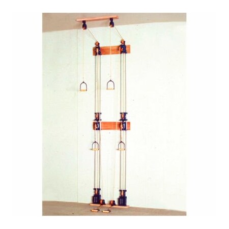 Fabrication Enterprises Triple Handle Chest/Floor/Overhead Weight Pulley System with Single Weight Stack, 5 x 2.2 lb Weights 10-0669